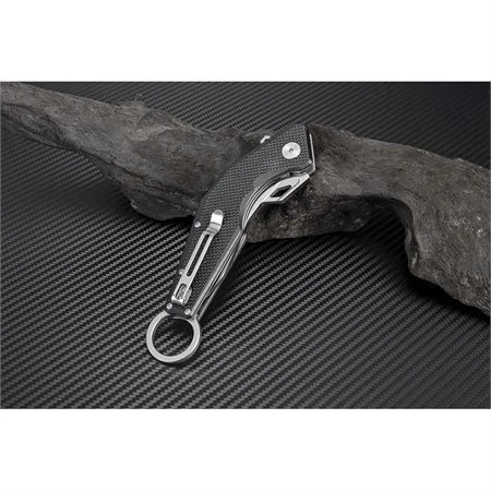 Artisan 1811PBKF Cobra Linerlock Satin Finish D2 Tool Steel Blade Knife With Black Textured G-10 Handle 2 Artisan 1811PBKF Cobra Linerlock Satin Finish D2 Tool Steel Blade Knife With Black Textured G-10 Handle - Image 2