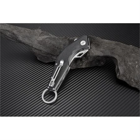 Artisan 1811PBKF Cobra Linerlock Satin Finish D2 Tool Steel Blade Knife With Black Textured G-10 Handle 3 Artisan 1811PBKF Cobra Linerlock Satin Finish D2 Tool Steel Blade Knife With Black Textured G-10 Handle - Image 3