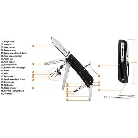 RUIKE L42B L42 Large Multifunction Knife With Black G10 Handle 2 RUIKE L42B L42 Large Multifunction Knife With Black G10 Handle - Image 2