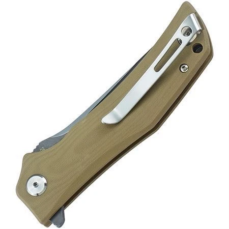 Bestech G05C2 Scimitar Clip Point Two-Tone Blade Linerlock Folding Pocket Knife With Tan G-10 Handle 2 Bestech G05C2 Scimitar Clip Point Two-Tone Blade Linerlock Folding Pocket Knife With Tan G-10 Handle - Image 2