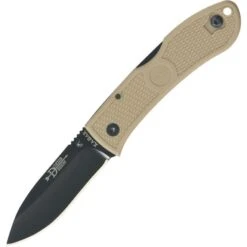 Ka-bar 4062CB Dozier Folding Hunter Lockback Pocket Drop Point Blade Knife With Coyote Brown Checkered Zytel Handles