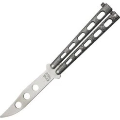 Bear & Son 114TR Butterfly Trainer Folding Pocket Knife With Silver Vein Die Cast Meal Handle