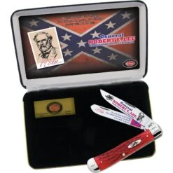 Case REL General Robert E. Lee Trapper Folding Pocket Knife With Red Jigged Bone Handle