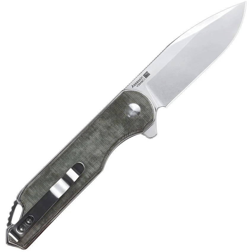 Kizer V3549C1 Assassin Button Lock Micarta 2 Kizer V3549C1 Assassin Button Lock Micarta - Image 2