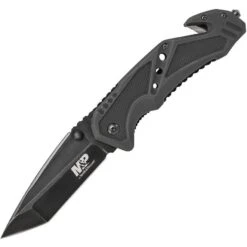 Smith & Wesson MP11B M&P Tanto Point Blade Linerlock Folding Pocket Knife With Black Aluminum Handle