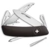 Swiza 601010 D06 Swiss Button Lock Knife With Black Rubberized Handle