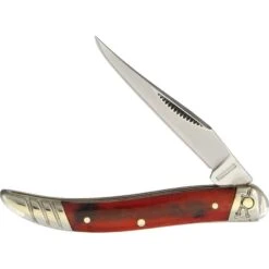 Rough Rider 1668 Small Toothpick Folding Knife With Black Cherry Smooth Bone Handle