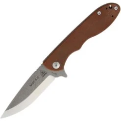 TOPS Knives TOPS MSF40 Mini Scandi Linerlock Knife With Tan Canvas Micarta Handle
