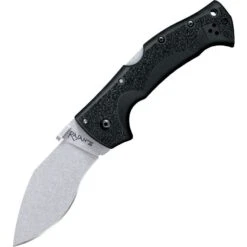 Cold Steel 62JM Rajah 3 Lockback Stonewash Finish Balde Knife With Black Griv-Ex Handle