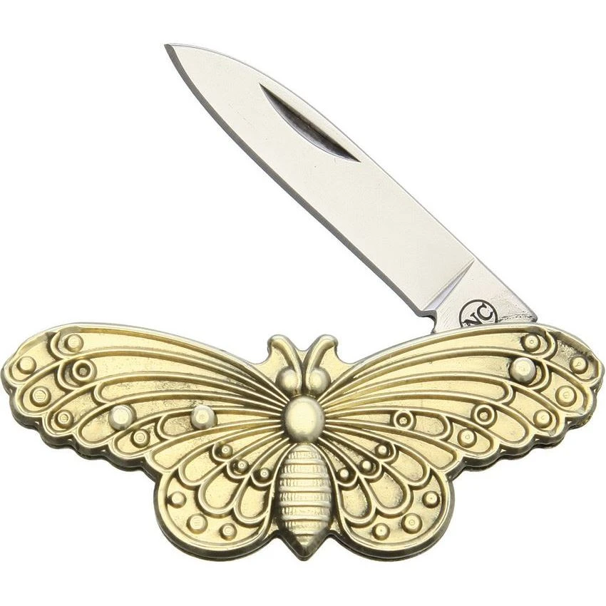 Novelty 318 Butterfly Folder Mirror Finish Stainless Pen Blade Knife With Butterfly Shaped Nickel Silver Handle 1 Novelty 318 Butterfly Folder Mirror Finish Stainless Pen Blade Knife With Butterfly Shaped Nickel Silver Handle