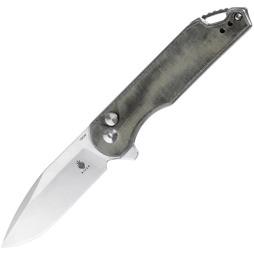 Kizer V3549C1 Assassin Button Lock Micarta 1 Kizer V3549C1 Assassin Button Lock Micarta