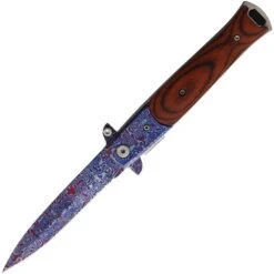 ElitEdge 10428CDMWD Damascus Etched Linerlock A/O